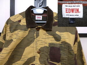 エドウィン ヨーロッパ カモフラ柄 チェンジボタン 裏地付き カバーオール / EDWIN EUROPE ワークジャケット コート ROAD LINED JACKET