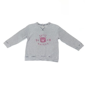 【中古】プチバトー PETIT BATEAU コットン クルーネック 長袖Ｔシャツ ネイビーxホワイト【サイズ24m/86cm】