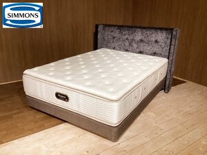 展示未使用 SIMMONS シモンズ ダブルベッド ウィスタリア150 DG/ Beautyrest Premium 8.25インチカスタムロイヤルマットレス付き