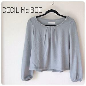 美品【CECIL Mc BEE】セシルマクビー ニットトップス　ブルー