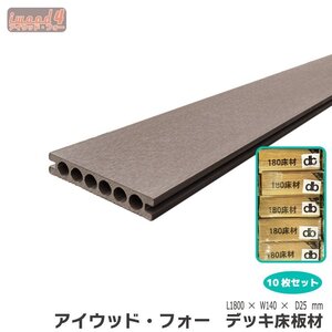 igarden アイウッド デッキ 床板材 1800mm×140ｍｍ×25mm 10枚セット ダークブラウン 樹脂製 人工木 バルコニー テラス 庭 DIY 14525db