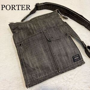 PORTER ポーター　ショルダーバッグ　デニム　サコッシュ　肩掛け