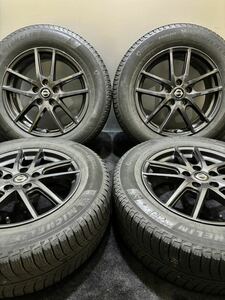 225/65R17 MICHELIN/X-ICE3+ 18年製 日産 T32 エクストレイル 純正 OP エスティーロ 17インチ 7J +45 114.3 5H スタッドレス 4本(南7-E381)