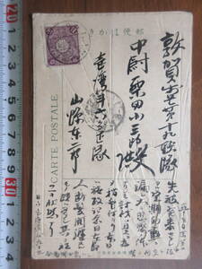 38)陸軍少将 栗田小三郎 旧蔵　『絵葉書　台湾○六○○隊　山○○東二郎』　検日本軍