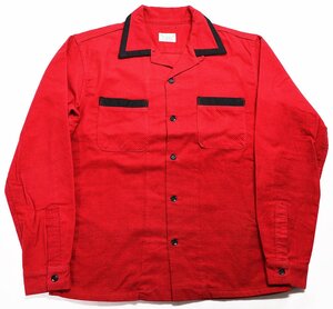 THE FLAT HEAD (フラットヘッド) Cadillac Runch - Open Collar Shirt / フランネル オープンカラーシャツ 美品 レッド size 38