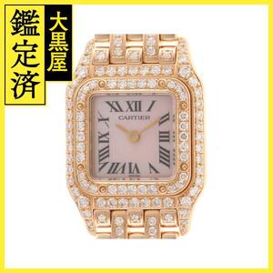 Cartier カルティエ 腕時計 ミニパンテール WF3149HK ピンクシェル文字盤 K18ピンクゴールド ダイヤモンドベゼル クォーツ【472】