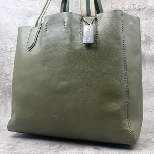 新品未使用/希少色■COACH コーチ タビー ロゴ トートバッグ ビジネス ブリーフケース A4 肩掛け メンズ レディース レザー カーキ 総柄