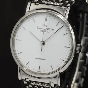 1円 4コマ付 稼働 良品 IWC AT ポートフィノ 2492491 白文字盤 ラウンド メンズ腕時計 TCY 5036900 5KHT