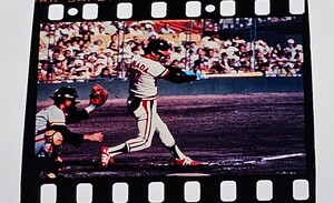 本物のプロ野球ポジフィルム/阪急・山田久志投手の打撃シーン　対巨人との日本シリーズ？