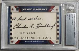 2014 FAMOUS FABRICS MAKING OF AMERICA CUT SIGNATURE CHARLES LINDBERGH AUTO 1OF1 飛行家　1枚限定　リンドバーグ　直筆サインカード