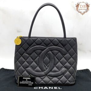 袋カード付♪ シャネル 復刻トート キャビアスキン デカココ 肩掛け ブラック CHANEL ビジネス フォーマル ゴールド金具 鑑定済み Auth