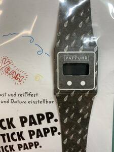 未開封 PAPPUHR PAPPWATCH ドイツ製 クォーツ時計 デジタル PA-WA003 ブラック 雨粒