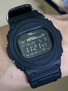 即決/G-SHOCK/コラボ/ウォッチ/別注/ロンハーマン/RHC/時計/限定/GWX-5700/スティング/Wネーム/RonHerman/電波/ソーラー/USED/美品/箱付/黒