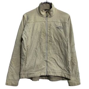 THE NORTH FACE ジャケット M 程 オフホワイト ノースフェイス ジップアップ ワンポイント ロゴ アウトドア 古着卸 アメリカ仕入 a611-8140