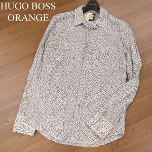 HUGO BOSS ORANGE ヒューゴボス オレンジ 花柄 総柄★ 長袖 ウエスタン シャツ Sz.M　メンズ　I3T00476_7#C