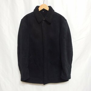 MUJI◆無印良品 フェイクスエード ボア付 ジャケット（ブラック）サイズL◆USED