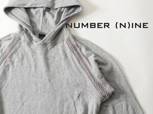 古着★NUMBER (N)INE ナンバーナイン★オーバーサイズプルオーバーフーディー★グレー灰【本物保証】名品★ビンテージパーカー 風合い最高