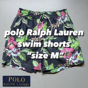 polo Ralph Lauren swim shorts “size M” ポロラルフローレン スイムショーツ 緑ベース 柄パン アロハ ポケ付き ショートパンツ