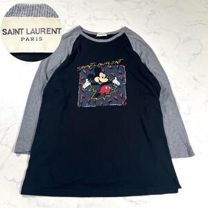 SAINT LAURENT PARIS サンローランパリ　七分袖ラグランカットソー　ミッキーマウス　ディズニーコラボ　Disney エディスリマン