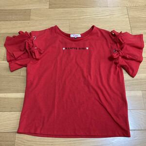 ピンクラテ　半袖カットソー　サイズXXS 140センチ　トップス　キッズ　ジュニア　女の子　半袖Tシャツ 半袖シャツ