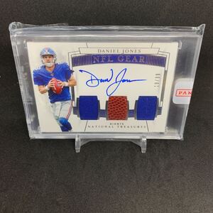 2019 Panini National Treasures - Rookie NFL Gear Signature Trios #RST-DJ Daniel Jones /99 直筆サインカード