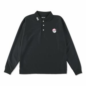 【新品未使用】 22AW 23 新品 WIND AND SEA ウィンダンシー マルボンゴルフ MALBON GOLF WDS L/S POLO SHIRT ポロシャツ 長袖 BLACK S 黒色