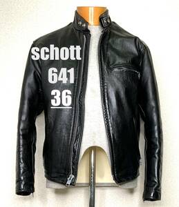 ⑤schott 641【36】ライナー付 米国製シングルライダース◇牛革ジャン ハーレーgpz