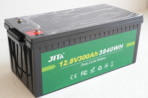 送料無料 JITA リン酸鉄リチウムイオン バッテリー LiFePo4 12.8V 300Ah 3840wh BMS内臓