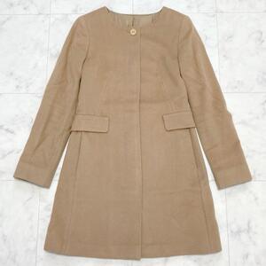 MaxMara STUDIO マックスマーラ ノーカラー ウールコート 38