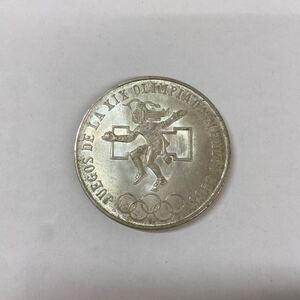 T【オリンピック記念硬貨】メキシコオリンピック 1968年 25ペソ銀貨 記念硬貨 古銭コイン 1枚約22.4g