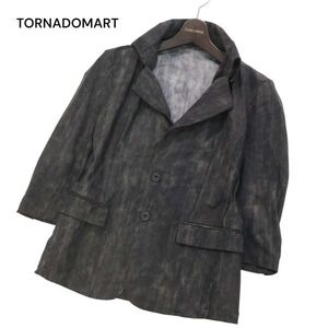 TORNADOMART トルネードマート 春夏 7分袖★ ハイテンション ムラ デニム ジャケット Sz.M　メンズ グレー　I4T01635_5#M