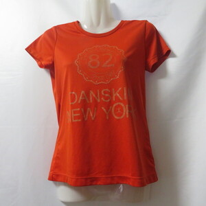 古着 レディースM DANSKIN/ダンスキン ポリエステルTシャツ 半袖 スポーツ ジム ジョギング トレーニング オレンジ/ラメオレンジ DB71302X