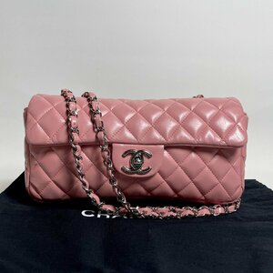 ◆1円~｜2405-127｜美品｜CHANEL シャネル マトラッセ 1番台(シール有) ショルダーバッグ ピンク Wチェーン ターンロック 付属品あり