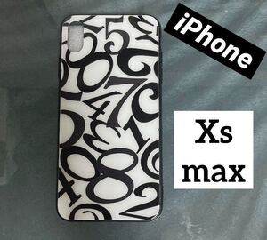 iPhone Xsmaxケース 強化ガラス　モード　メンズ　ストリート　数字