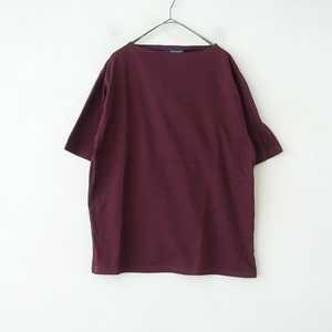 セントジェームス SAINT JAMES *コットンボートネックカットソー*SMあずき色半袖Tシャツ(33-2406-948)【32G42a】