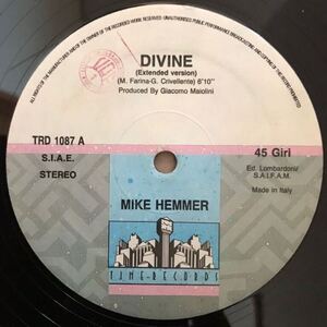 【オリジナルイタリア盤】Mike Hammer マイク・ハマー / Divine オリジナル12インチレコード ユーロビート マハラジャ