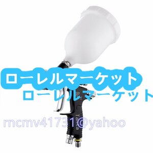 ガン スプレーガン 口径1.3mm 重力式 各種塗装作業に 塗料カップ付 DIY用品 エアーツール エアーガン 自動車補修専用 ブラック