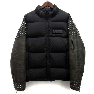 シュプリーム SUPREME アンダーカバー UNDERCOVER 23SS ダウンジャケット Puffer Jacket スタッズ 袖レザー 加工 ブラック M 美品 ☆AA★