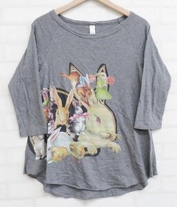 7T3507■クリックポスト対応■あちゃちゅむ 7分袖ラグランTシャツ ムチャチャ