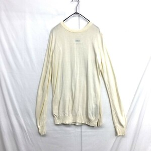 NZ273●17SS MM6 Maison Margiela バックプリーツ ニット セーター●M●クリーム S52HA0078 マルタン マルジェラ