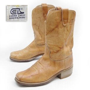 USA製　9-1/2EE表記　27.5cm相当　CEDAR CREST BOOTS　ウエスタンブーツ　レザーシューズ　ビンテージ　ブラウン　茶　/24.1.15/P2276