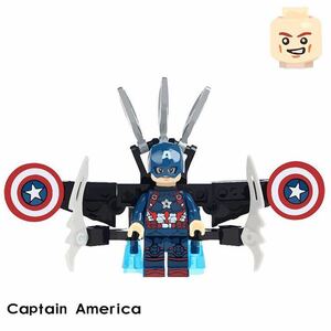 翌日発送　キャプテン・アメリカ マーベル　アベンジャーズ　ミニフィグ LEGO 互換 ミニフィギュア レゴ互換1体　c