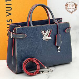 Louis Vuitton エピ ツイスト トート 2way B5○ 500ml○ マリーヌルージュ ネイビー ショルダー ルイヴィトン レディース 鑑定済み Auth