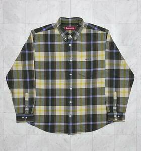 【新品】SUPREME シュプリーム【Plaid Flannel Shirt Green】23AW プレイド フランネル シャツ Mサイズ グリーン