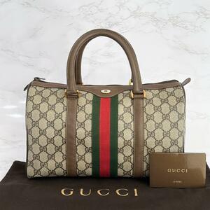 グッチ GUCCI オールドグッチ ボストンバッグ シェリーライン GG柄 0622493