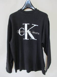 Calvin Klein カルバンクライン ロンT 長袖 Tシャツ S 黒（B46）