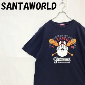 【人気】SANTAWORLD/サンタワールド 半袖 Tシャツ プリント ネイビー サイズ3L/S2693