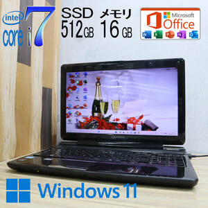 ★美品 最上級4コアi7！新品SSD512GB メモリ16GB★Qosmio T751/T8EB Core i7-2670QM Webカメラ Win11 MS Office2019 H&B★P69075