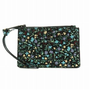 マークジェイコブス MARC JACOBS ソフトショット ミニ財布 カードケース 小銭入れ 花柄 レザー 黒 ブラック 水色