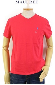 新品 アウトレット 2206 Sサイズ polo ralph lauren ポロ ラルフ ローレン 無地 Vネック Tシャツ red